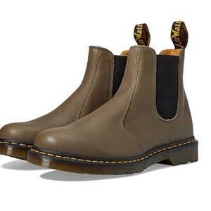 Dr. Martens Men’s Chukka Chelsea Boot in Olive Green with Yellow Stitching